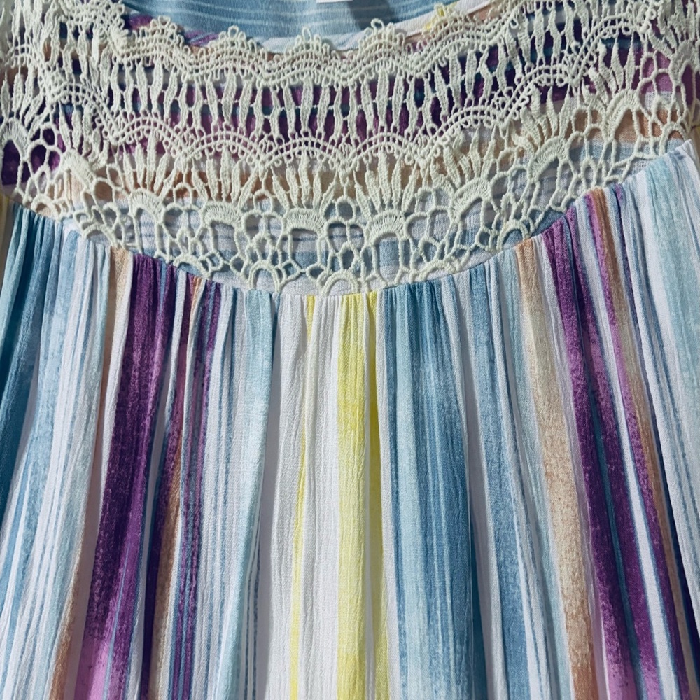 Striped Lace Detail Dress